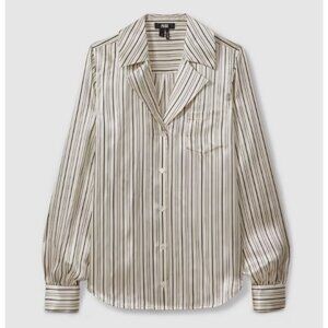 Paige Capriana Silk Stripe Blouse XS • Summer Sexy Silky